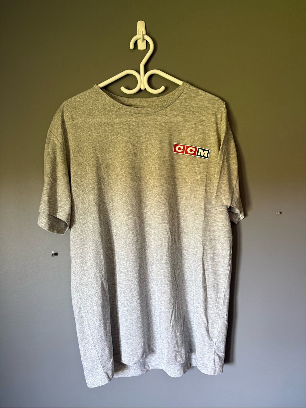 CCM Gray Short Sleeve Tee with Vintage Red & Blue Logo